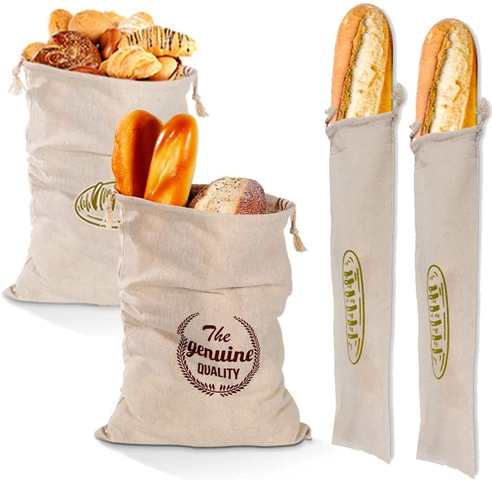 linen bread bag/side gusset bag